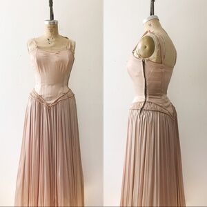 Vintage 1930s era Ballerina pink liquid satin dress CONDITION